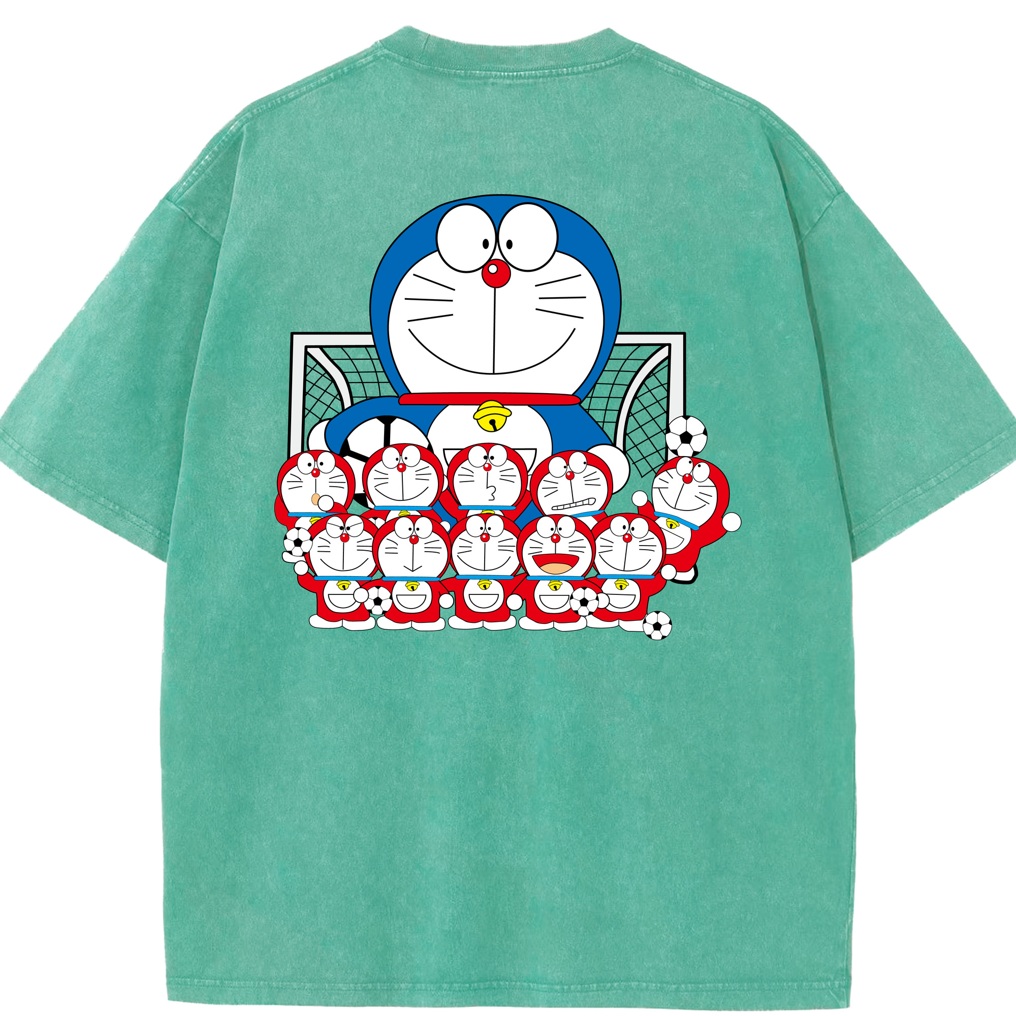 （画像用） ドラえもん Doraemon 綿100% ヴィンテージ風 半袖Tシャツ（背面プリント）